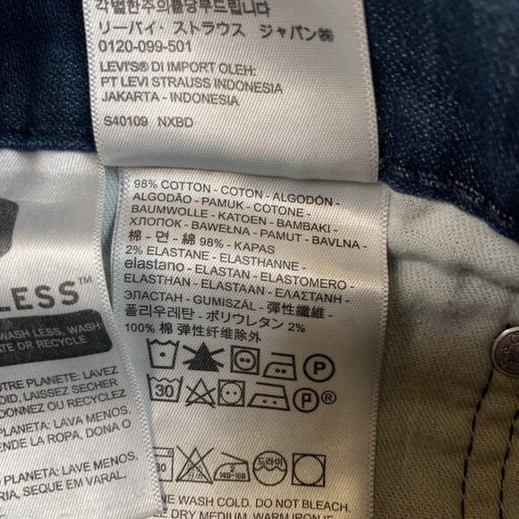 Levis Jeans Mens 36 Blue 511 Slim Fit Stretch Denim 5 Pocket Dark Wash Cotton - Picture 5 of 10